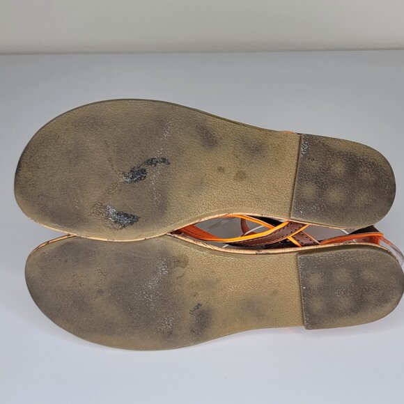 PICK 3 FOR $20 REPORT "ROSE" Strappy Brown/Orange Vegan Sandals Shoes Size 6.5 - Picture 6 of 6